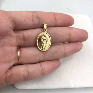 18K Gold Layered Oro Laminado 21 mm Our Lady of Guadalupe Medal Pendant 31.0044